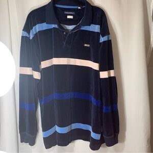 Enyce Navy and Blue Striped Men's Shirt